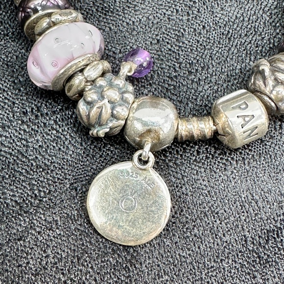 Rare Pandora Loaded 33 Bead Charm Swirl CZ 925 Sterling Silver Bracelet - Picture 7 of 9